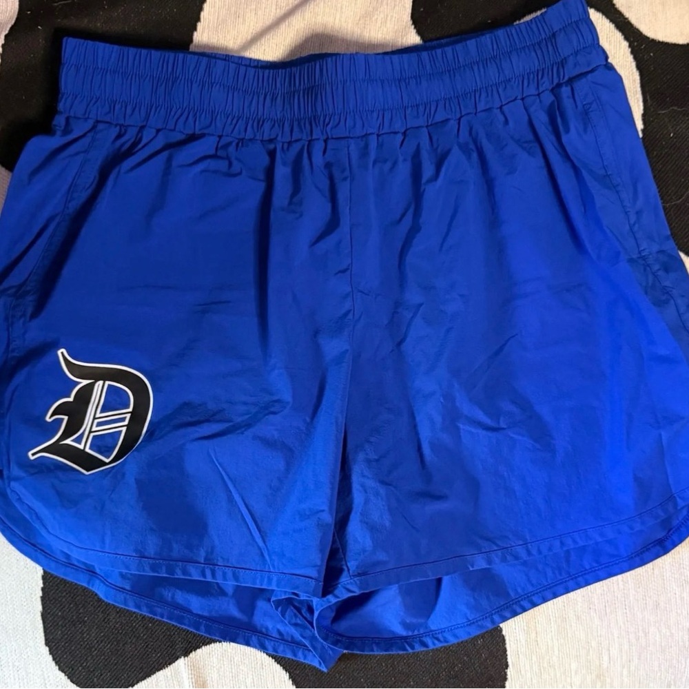 Women’s Royal Blue Bike Shorts with Script D Accent